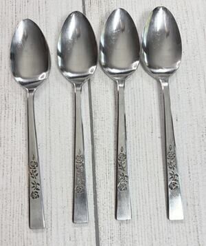 Oxford Hall OXH3 Stainless 4 Oval Soup Spoons Rose Burnished Japan Flatware